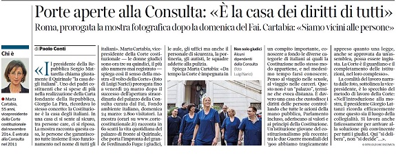 Porte aperte alla Consulta: E' la casa dei diritti di tutti