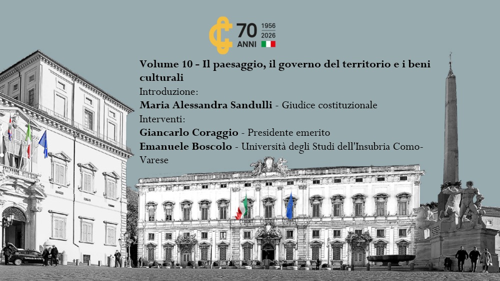 Locandina 10° Volume – Il paesaggio, il governo del territorio e i beni culturali