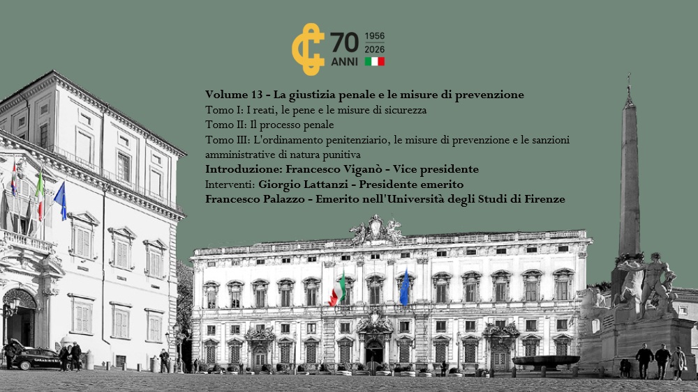 Locandina 13° Volume – La giustizia penale e le misure di prevenzione